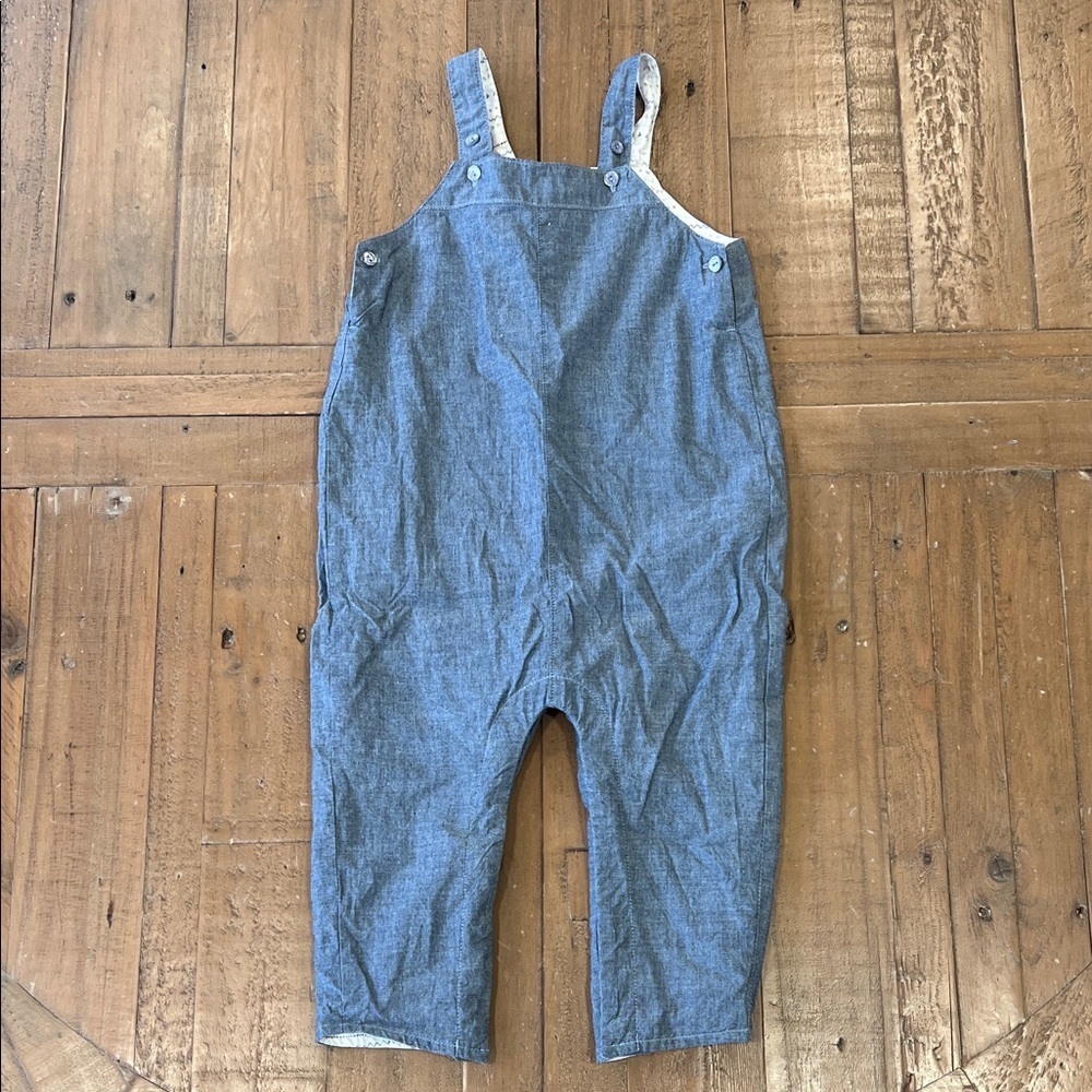 Knot children blue chambray overalls kids size 12 months